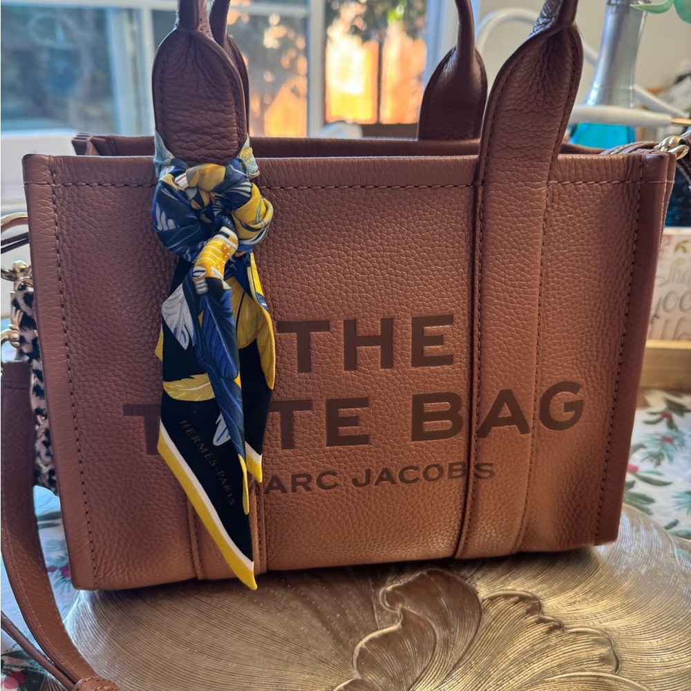 Marc Jacobs Tan Tote with Scarf Accent